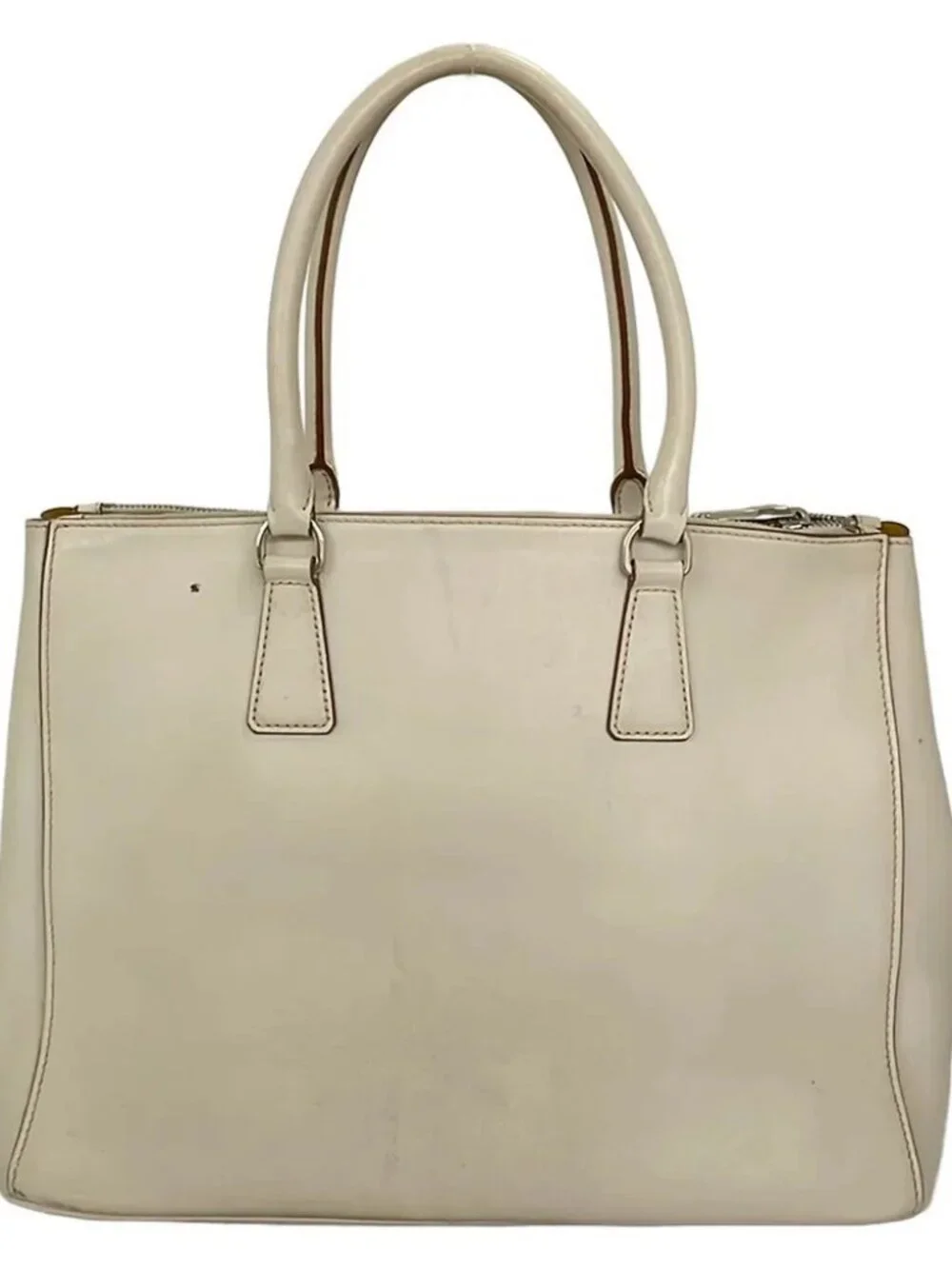 PRADA 1BA274 Cream Leather Women's Handbag